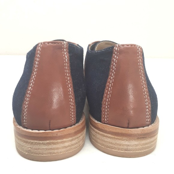 F-Troupe Womens Saddle Shoes Sz 39 Leather and Denim Brown Blue US Sz 8.5 - Picture 14 of 16